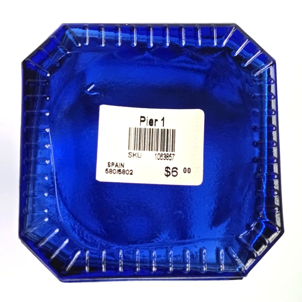 VTG Pier 1 Cobalt Blue Glass Bottle Decanter 12